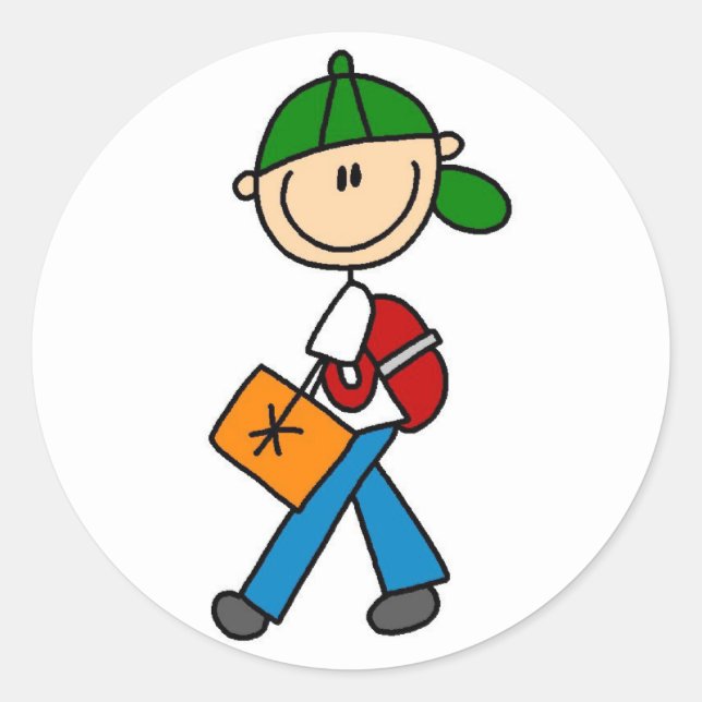 Garoto com adesivo da mochila (Frente)