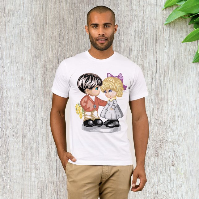 Garoto Dando Flores A Menina, Faz Camiseta (Criador carregado)