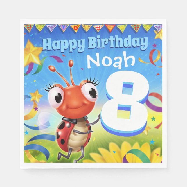 Garoto de guardanapo de papel de Festa de aniversá (Frente)