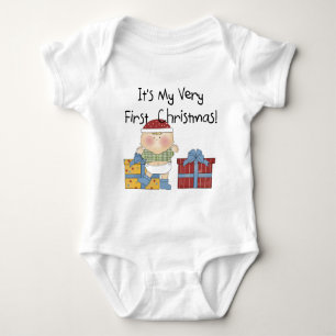 Garoto e Apresenta 1rua Camisetas de Natal e prese