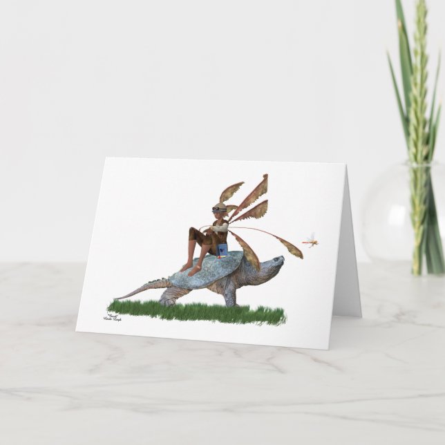 Garoto Fada Andando No Cartão De Aniversário De Ta (Frente)