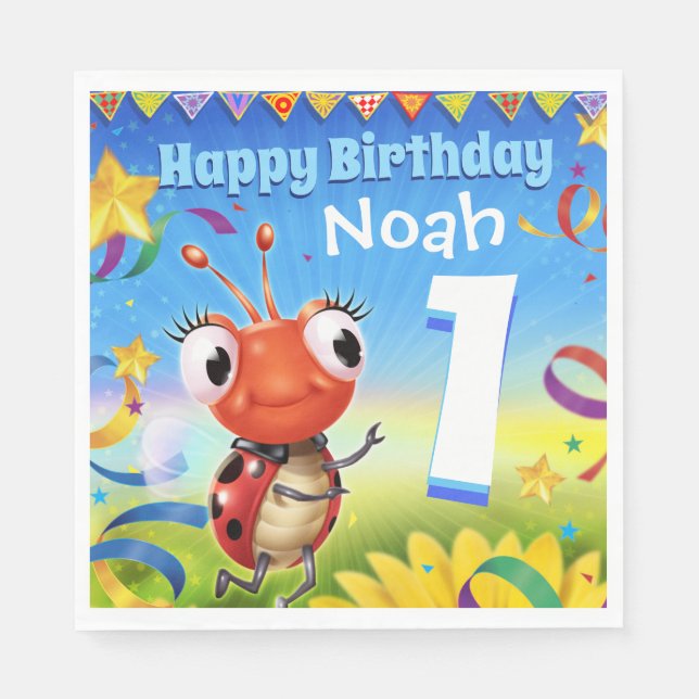 Garoto guardanapo de papel de Festa de aniversário (Frente)