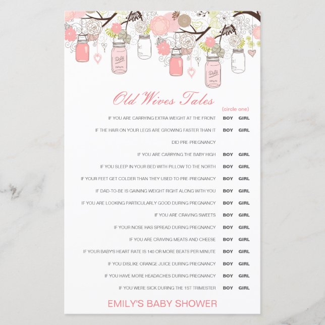 Garoto ou Rapariga Velhas Esposas Conversas Chá de (Frente)