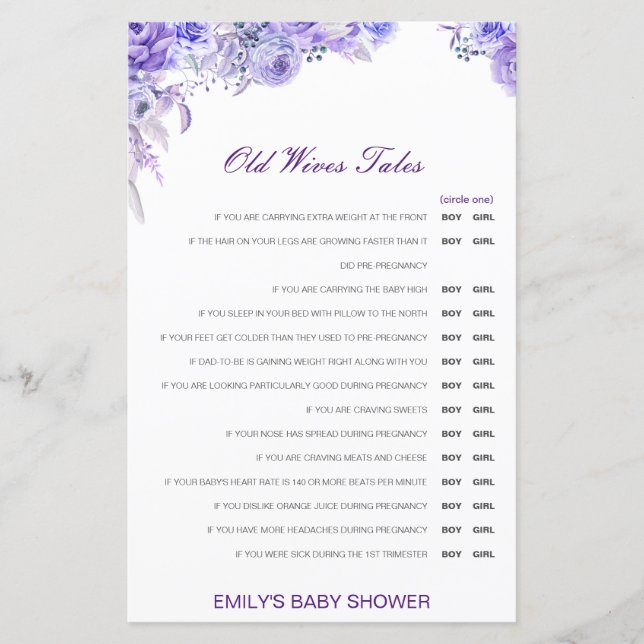 Garoto ou Rapariga Velhas Esposas Conversas Chá de (Frente)