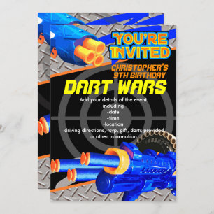 Garotos Convite de aniversário Dart Wars
