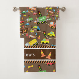 Garotos de transporte Brown. Toalha de rosto