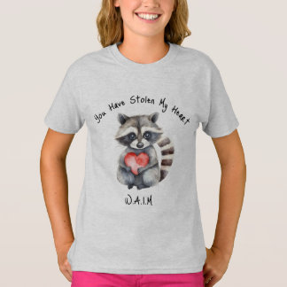 Garotos raccoon com camisa cardíaca