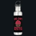 Garrafa 100 Dias Empurrados Com Cupcake De Diversão<br><div class="desc">100 Dias Empurrados Com Cupcake De Diversão 100º Dia De Camisa De Garota Escolar</div>