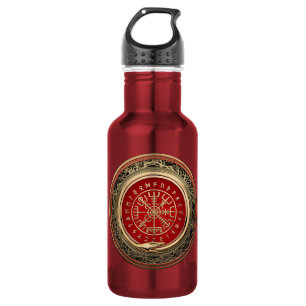 Garrafa [201] Vegvisir - Viking Dourado Magic Runic Compas