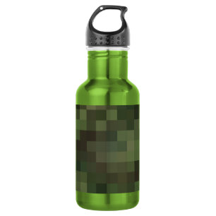 Garrafa a camuflagem esquadrou o verde