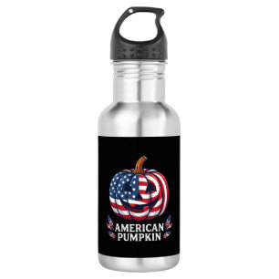 Garrafa Abóbora Americana Halloween Bandeira EUA Estrelas
