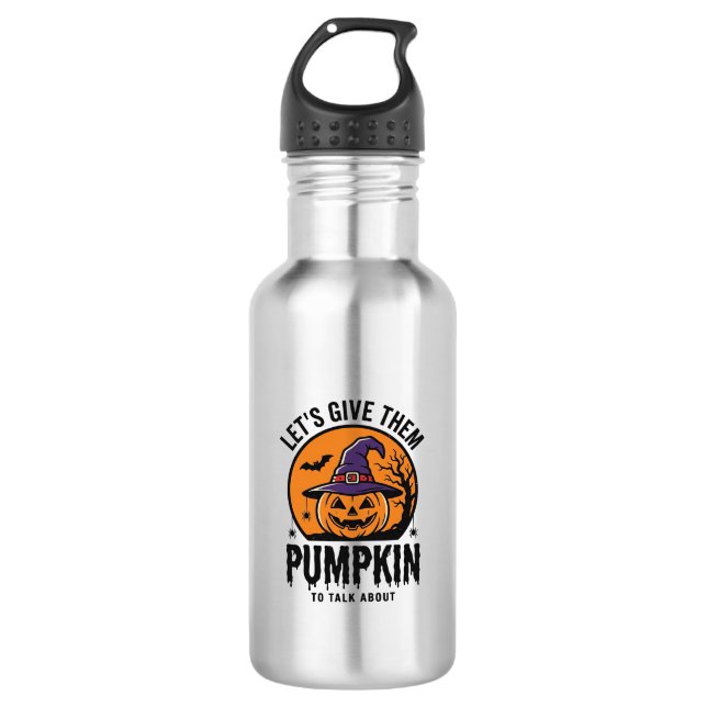 Garrafa Abóbora de Halloween Chapéu de Bruxa Engraçado Ass (Frente)