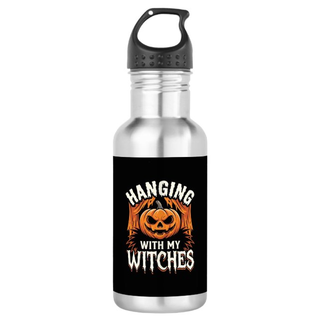 Garrafa Abobora de Halloween Pendurada Com Minhas Bruxas (Frente)