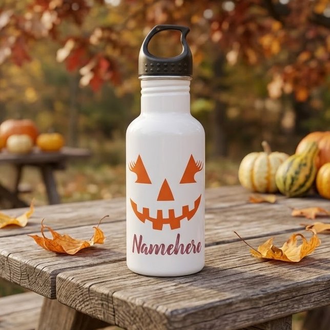 Garrafa Abóbora de Halloween Personalizada Feminina Jack O (Criador carregado)