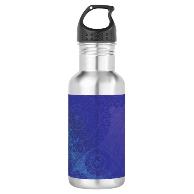 Garrafa Aceitação | Medalhões Blue Indigo Violet Boho (Frente)