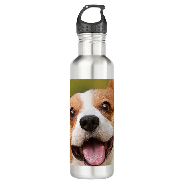 Garrafa Adicionar Foto de Cão Personalizada Personalizada (Frente)