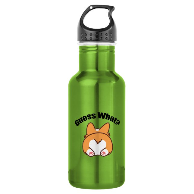 Garrafa Adivinhe o que é humor de bunda de Corgi (Frente)