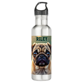 Garrafa Adorable Pug Close up | Cute Dog Personalized