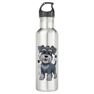 Garrafa Adorable Schnauzer Pup Illustration With Big Eyes