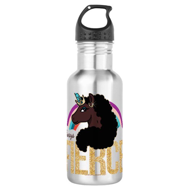 Garrafa Afro Unicorn | Magia - Sempre feroz (Frente)