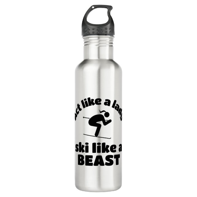 Garrafa Agir como uma senhora jogando como uma besta - esq (Frente)