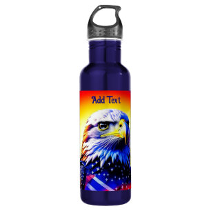 Garrafa Águia Patriótica e Bandeira Americana Personalizad