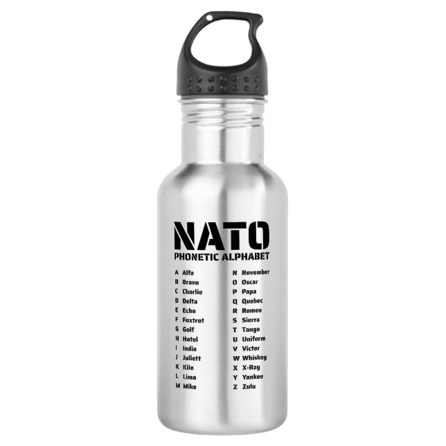 Garrafa Alfabeto Fonético da OTAN (Frente)