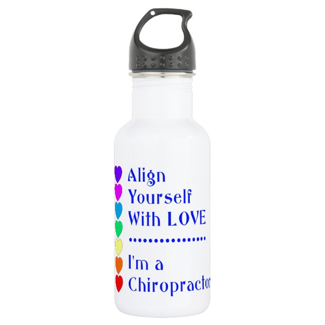 Garrafa Alinhe-se com amor - sou um Chiropracor! (Frente)