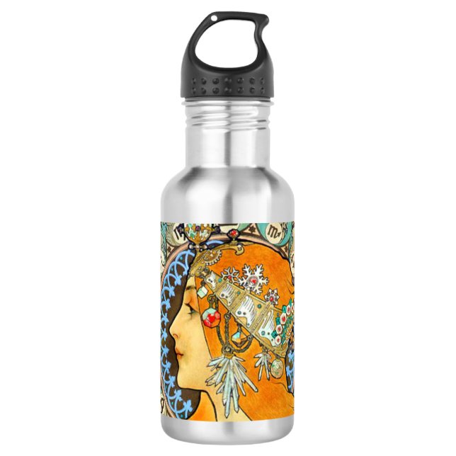 Garrafa Alphonse Mucha Art Nouveau Zodiac (Frente)