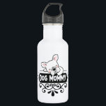 Garrafa Amantes de os animais de animais de estimação de m<br><div class="desc">Garrafa de água de aço inoxidável para amantes de animais de estimação com um lindo cão-cama branco de desenho animado com a legenda "mamãe de cão"</div>