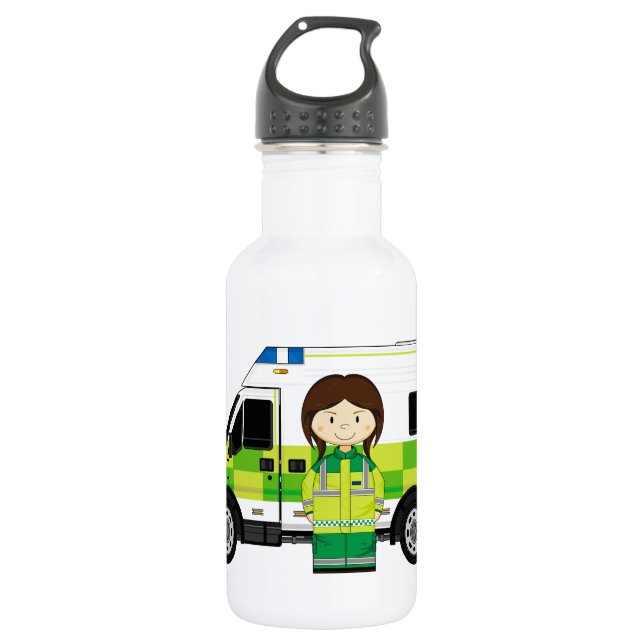 Garrafa Ambulância dos desenhos animados e EMT (Frente)