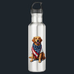 Garrafa American Flag Golden Retriever Engraved Dog Lover<br><div class="desc">American Flag Golden Retriever Engraved Dog Lover Tee 4</div>