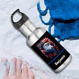 Garrafa American USA Flag Eagle Rosa Red White Blue