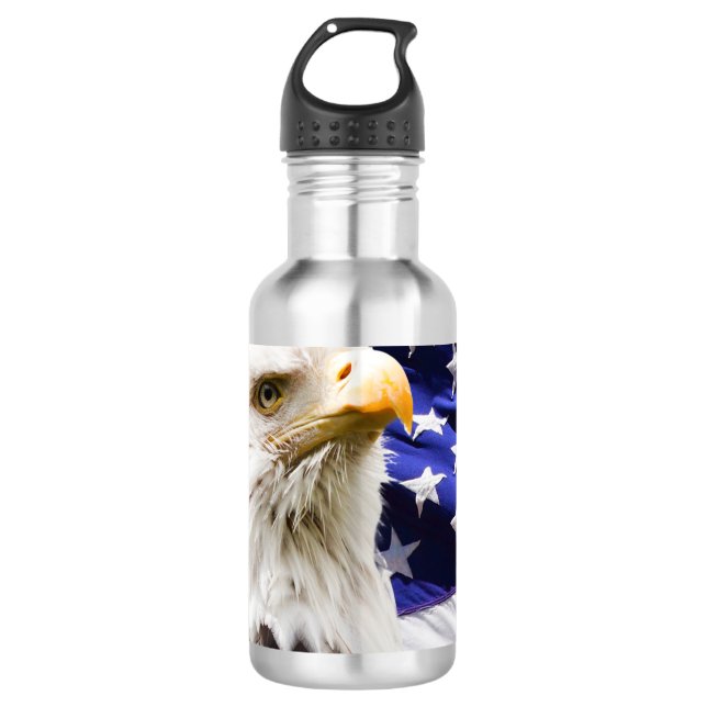 Garrafa Americano patriótico Eagle e bandeira (Frente)
