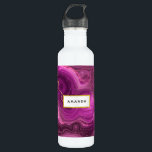 Garrafa Ametista Roxo E Agato De Abstrato Dourado<br><div class="desc">Garrafa de água com um belo desenho abstrato. Cor de ametista roxa escura com fitas de ouro aninhadas entre estratos em camadas. Design rica e bonita. A camada sobre a parte superior é um quadro retangular com uma borda falsa de folha de papel dourada, com o seu dentro de texto...</div>