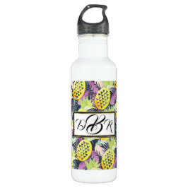 Garrafa Ananás Tropicais De Vidro Multicolores