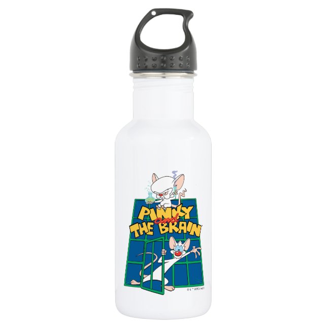 Garrafa Animaniacs | Pinky e o Gráfico da Gaiola do Cérebr (Frente)