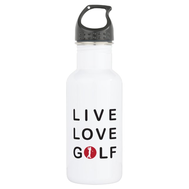 Garrafa Ao vivo, amor, alumínio de golfe (Frente)
