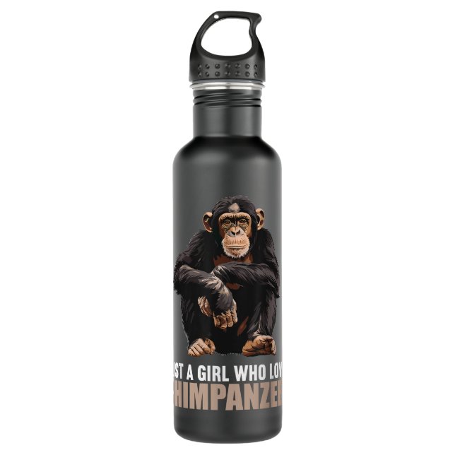Garrafa Apenas uma garota que ama chimpanzés chimpanzés (Frente)
