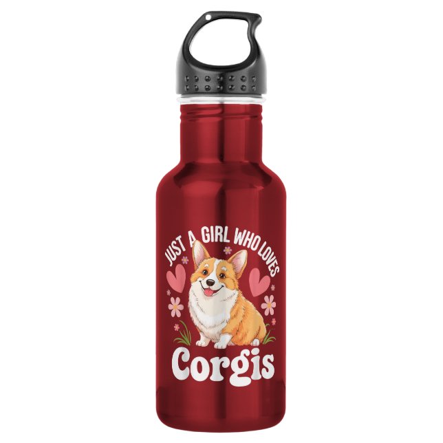 Garrafa Apenas uma garota que ama Corgis (Frente)