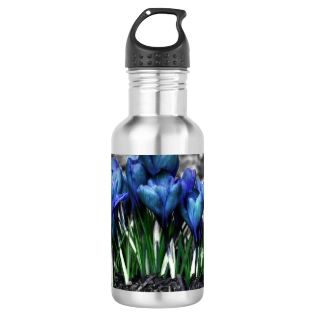 Garrafa Aqua Blue Crocus Blooms (Frente)