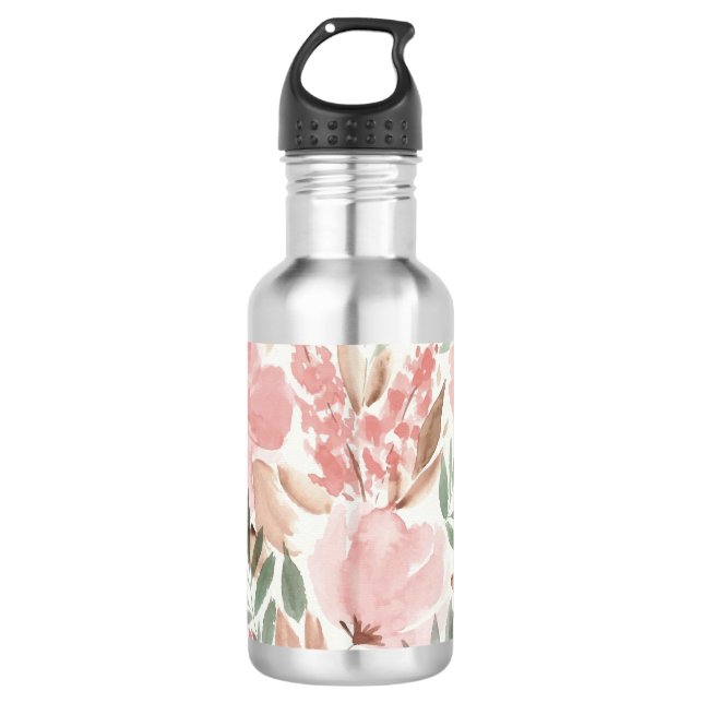 Garrafa Aquarela Floral Elegante (Frente)