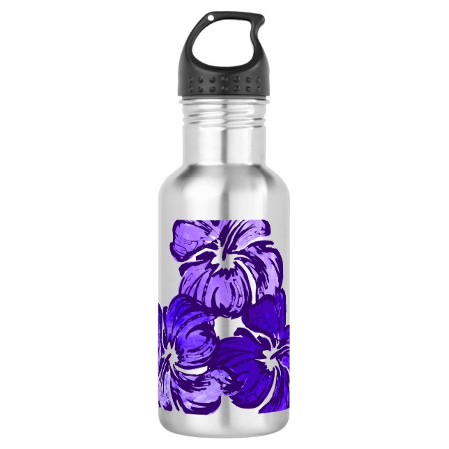 Garrafa Aquarela Hibiscus Tropical (Frente)
