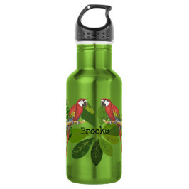 Garrafa Arara e Folhagem Tropical Personalizada