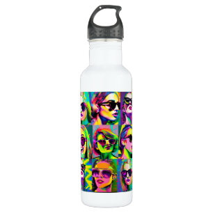 Garrafa Arte Abstrato digital colorida Mulheres em Sungl