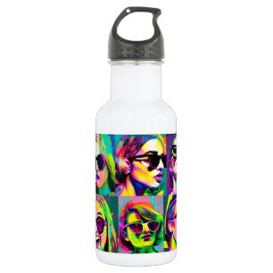 Garrafa Arte Abstrato digital colorida Mulheres em Sungl