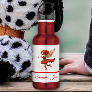 Garrafa Arte de Fantasia de Fada Vermelha Voadora