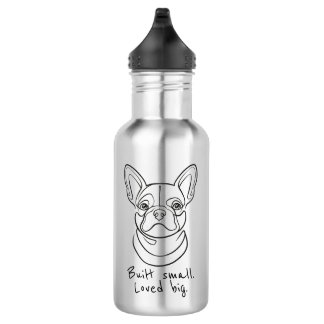 Garrafa Arte de Linha do Bulldog Francês. Construído Peque
