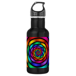 Garrafa Arte Fractal Arredondada e Psicodélica Colorida Mo