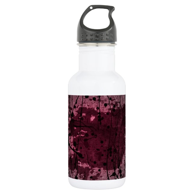 Garrafa Arte Splatter Rosa Abstrato (Frente)